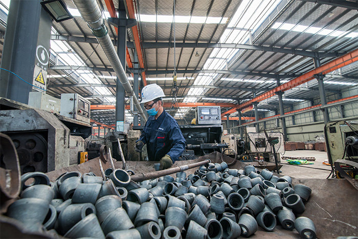 境外网架配件-锥头加工车间